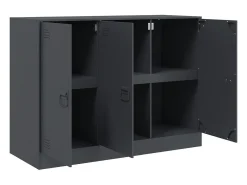 Aparador de acero antracita 99x39x73 cm