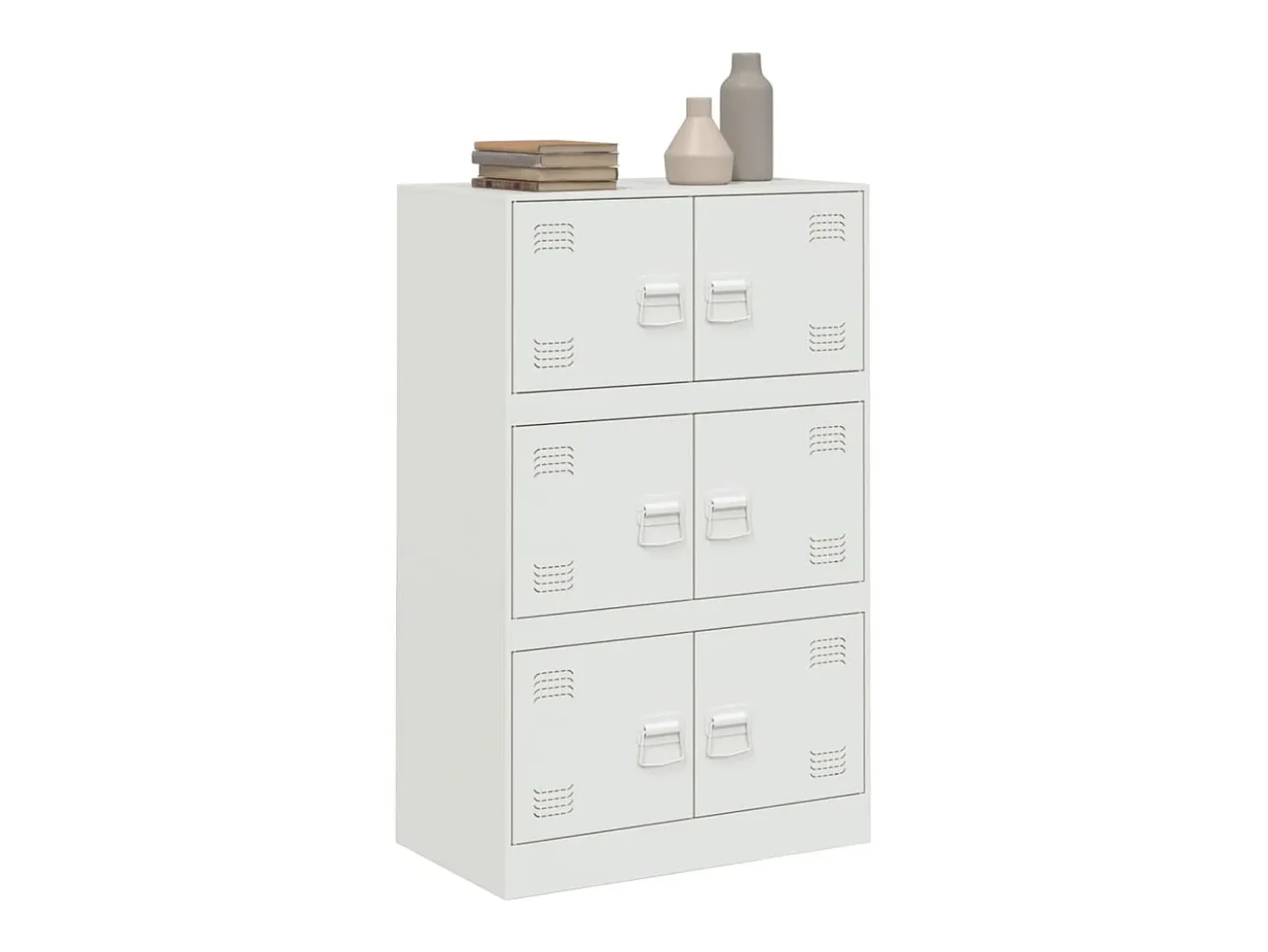 Aparador de acero blanco 67x39x107 cm ES868786