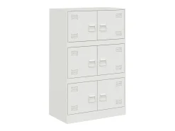 Aparador de acero blanco 67x39x107 cm ES868786