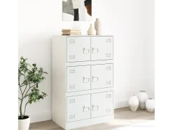 Aparador de acero blanco 67x39x107 cm ES868786
