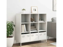 Aparador de acero blanco 101,5x39x103,5 cm