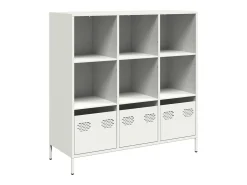 Aparador de acero blanco 101,5x39x103,5 cm