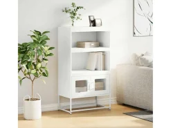 Aparador de acero blanco 68x39x123 cm