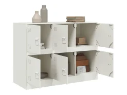 Aparador de acero blanco 99x39x73 cm