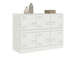Aparador de acero blanco 99x39x73 cm