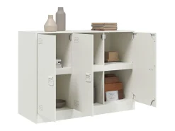 Aparador de acero blanco 99x39x73 cm ES519928