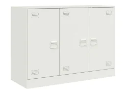 Aparador de acero blanco 99x39x73 cm ES519928