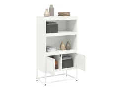 Aparador de acero blanco 68,5x38,5x123,5 cm