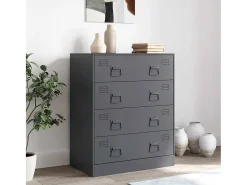 Aparador de acero gris antracita 67x39x83 cm