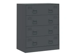 Aparador de acero gris antracita 67x39x83 cm