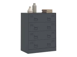 Aparador de acero gris antracita 67x39x83 cm