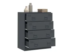 Aparador de acero gris antracita 67x39x83 cm