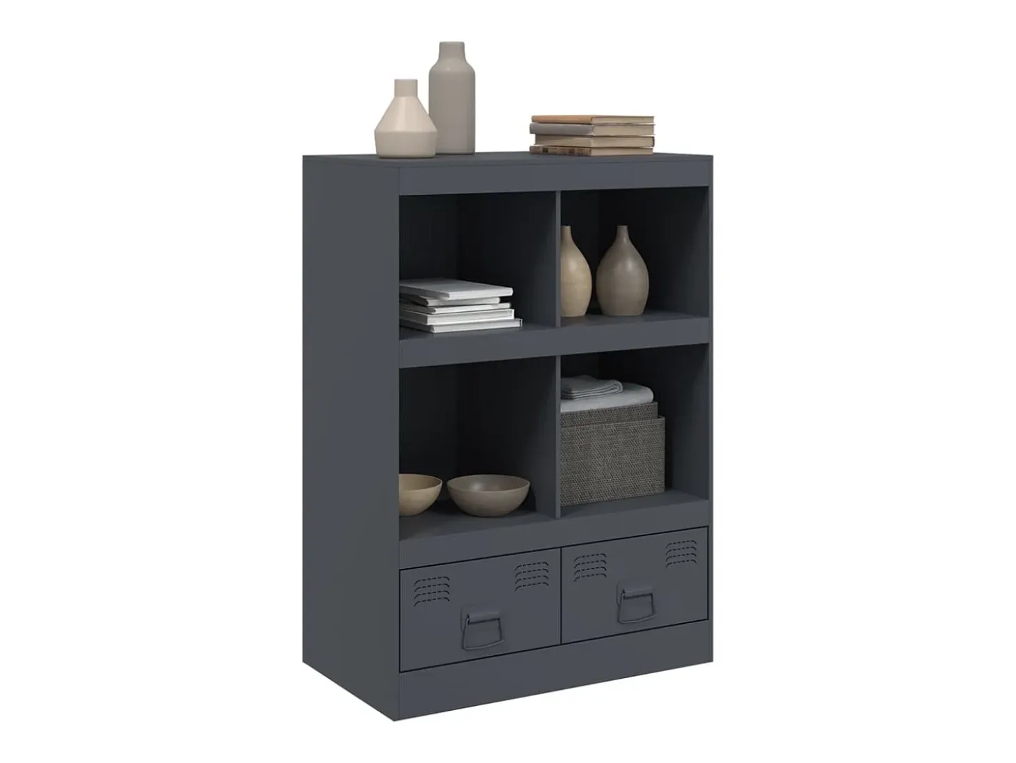 Aparador de acero gris antracita 67x39x95 cm
