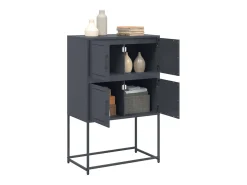 Aparador de acero gris antracita 68,5x38,5x107 cm ES463810
