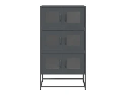 Aparador de acero gris antracita 68x39x123 cm