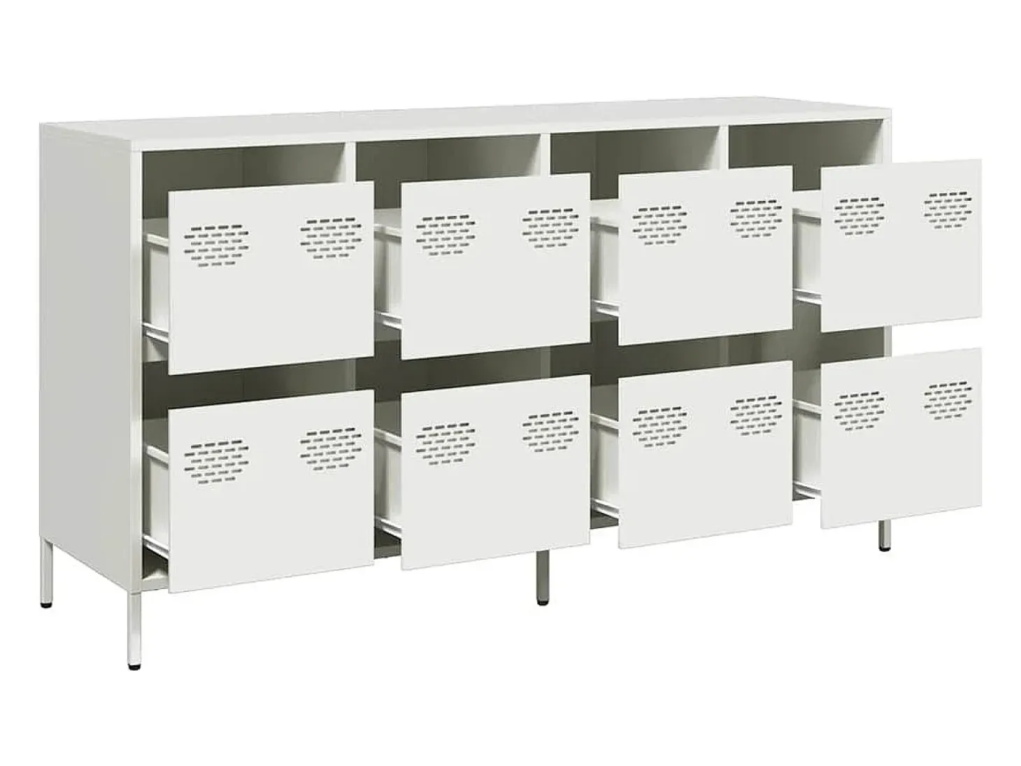 Aparador de acero laminado en frío blanco 135x39x73,5 cm