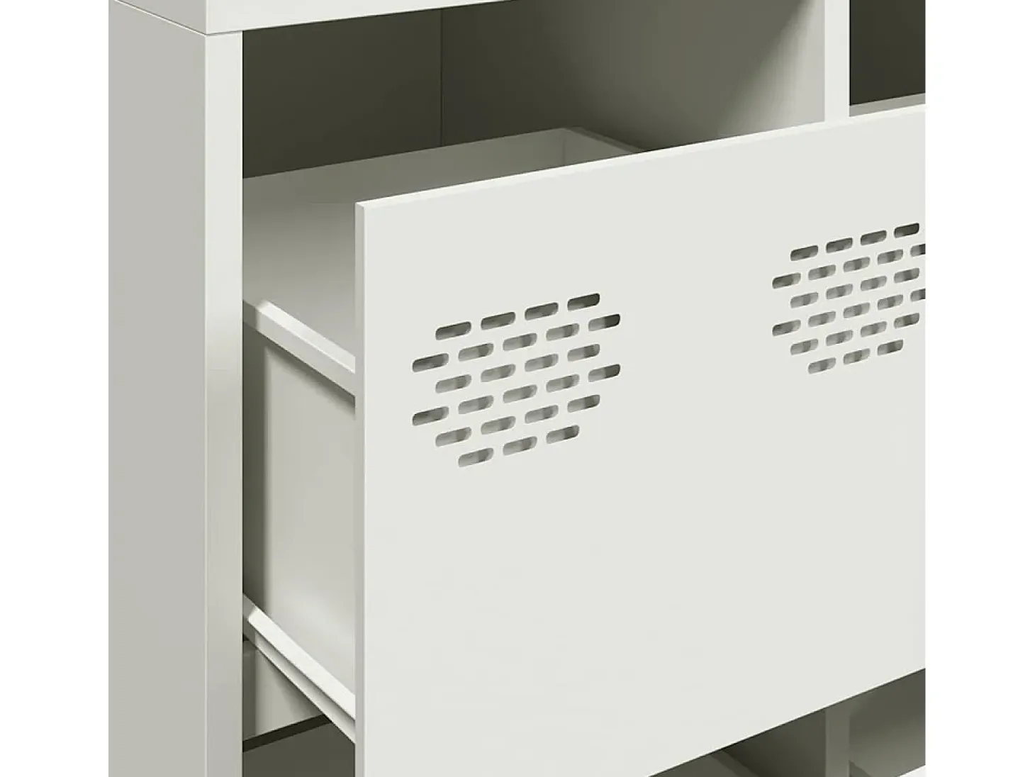 Aparador de acero laminado en frío blanco 135x39x73,5 cm
