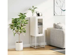 Aparador de acero laminado en frío blanco 36x39x107 cm
