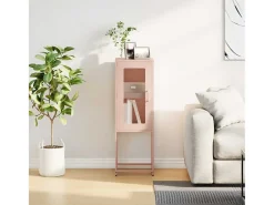 Aparador de acero laminado en frío rosa 36x39x107 cm