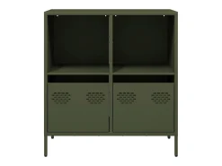 Aparador de acero laminado en frío verde oliva 68x39x73,5 cm