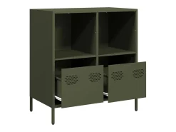 Aparador de acero laminado en frío verde oliva 68x39x73,5 cm