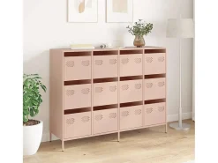 Aparador de acero laminado en frío rosa 135x39x103,5 cm
