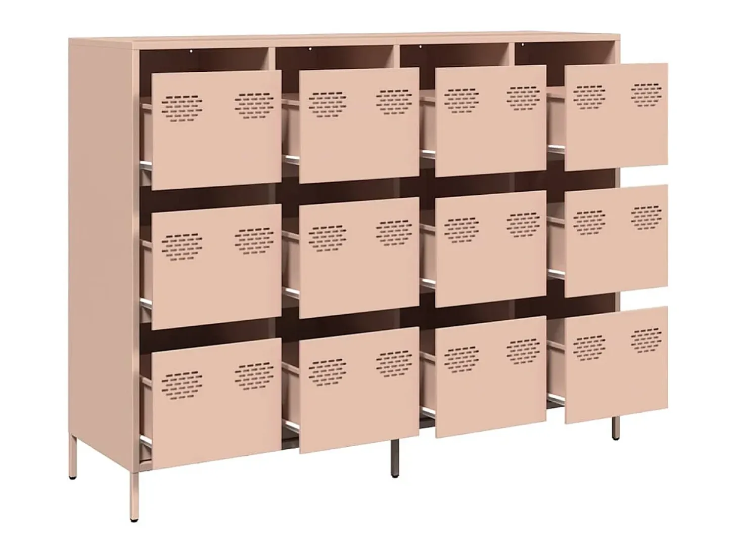 Aparador de acero laminado en frío rosa 135x39x103,5 cm