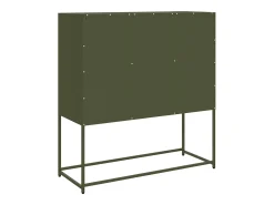 Aparador de acero laminado en frío verde oliva 100,5x39x107 cm