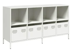 Aparador de acero laminado en frío blanco 135x39x73,5 cm