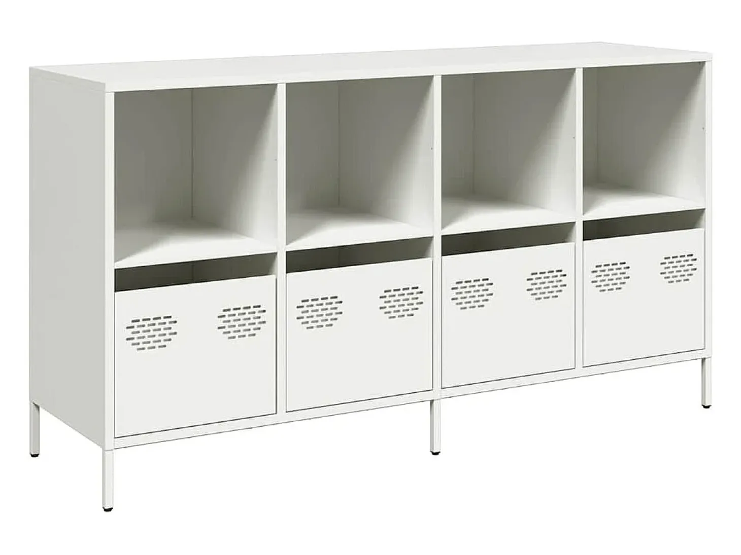 Aparador de acero laminado en frío blanco 135x39x73,5 cm