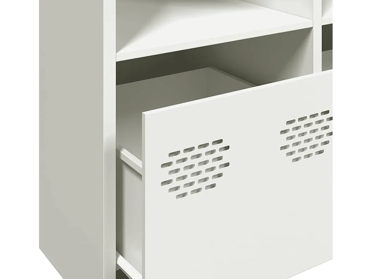Aparador de acero laminado en frío blanco 135x39x73,5 cm