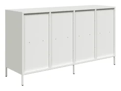 Aparador de acero laminado en frío blanco 135x39x73,5 cm