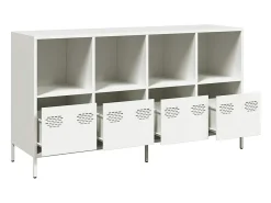 Aparador de acero laminado en frío blanco 135x39x73,5 cm