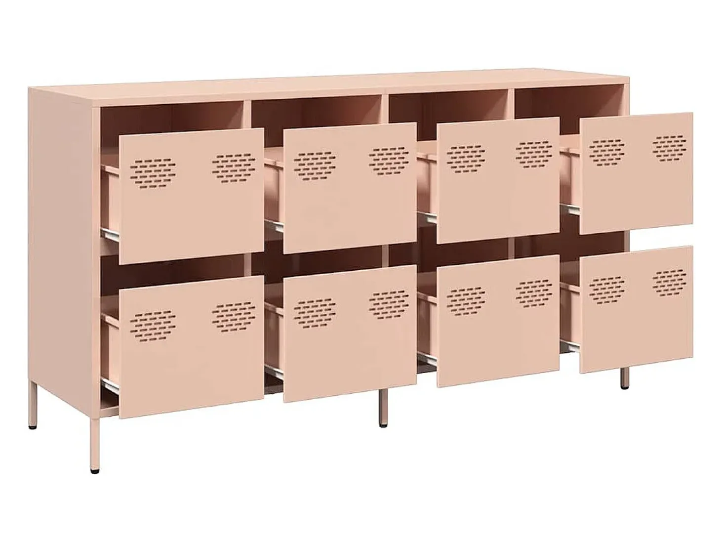 Aparador de acero laminado en frío rosa 135x39x73,5 cm