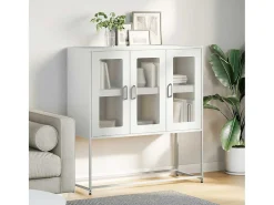 Aparador de acero laminado en frío blanco 100,5x39x107 cm