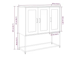 Aparador de acero laminado en frío blanco 100,5x39x107 cm