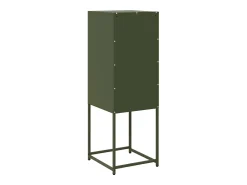 Aparador de acero laminado en frío verde oliva 36x39x107 cm
