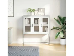 Aparador de acero laminado en frío blanco 100,5x39x107 cm