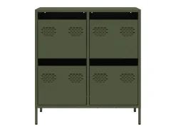 Aparador de acero laminado en frío verde oliva 68x39x73,5 cm