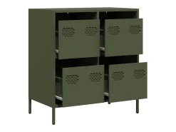 Aparador de acero laminado en frío verde oliva 68x39x73,5 cm
