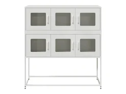 Aparador de acero laminado en frío blanco 100,5x39x107 cm