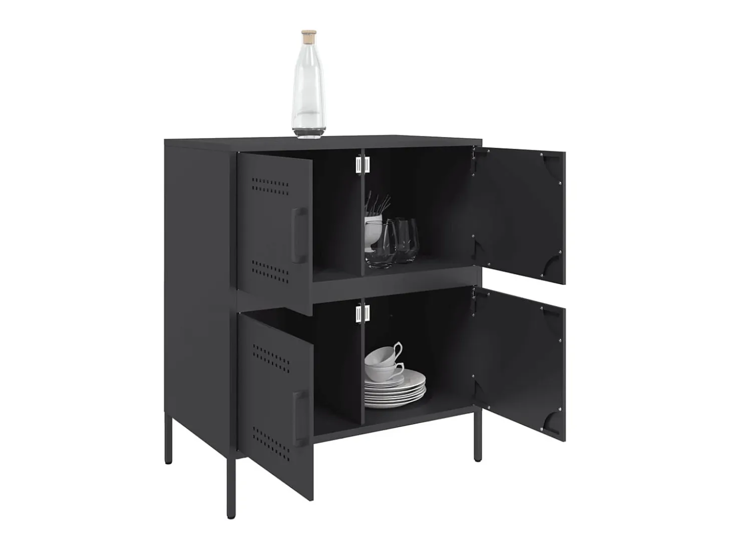 Aparador de acero negro 68x39x79 cm