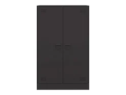 Aparador de acero negro 67x39x107 cm
