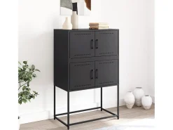 Aparador de acero negro 68,5x38,5x107 cm