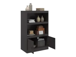 Aparador de acero negro 67x39x107 cm ES669852