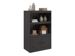 Aparador de acero negro 67x39x107 cm ES669852