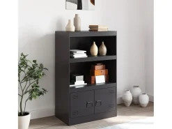 Aparador de acero negro 67x39x107 cm ES669852