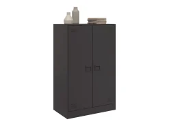 Aparador de acero negro 67x39x107 cm ES102358
