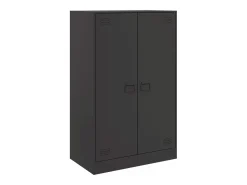 Aparador de acero negro 67x39x107 cm ES102358