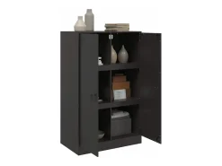 Aparador de acero negro 67x39x107 cm ES102358